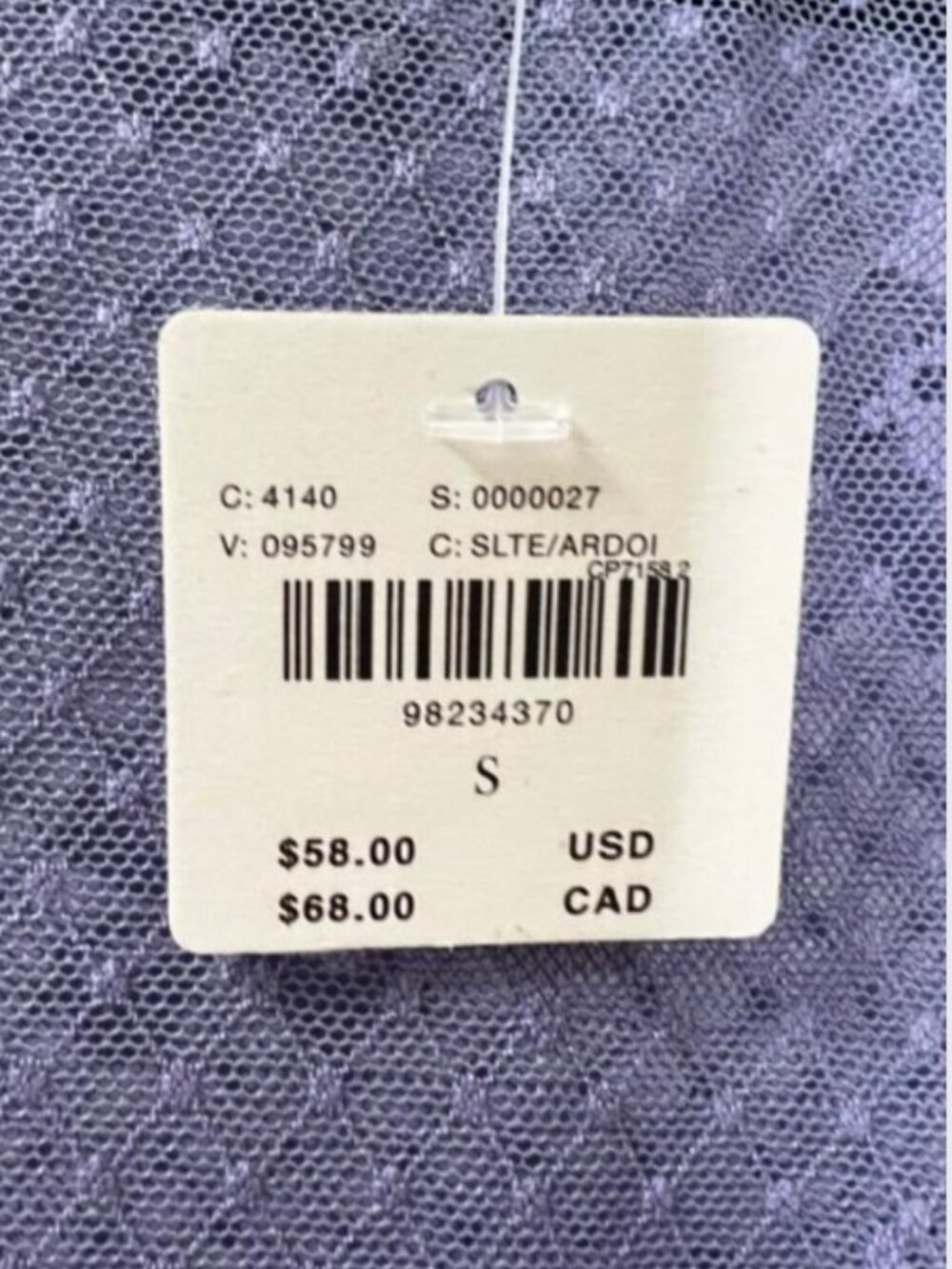 By Anthropologie Long-Sleeve Novelty Lace Top in Slate - Size Small - NWT - Picture 5 of 5